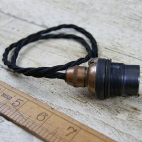 Bulb Holder Fitting Bronze with 3 core braided wire (2500mm)