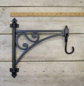 Bracket Swivel PLANT HANGER with Hook Epoxy Black 300mm