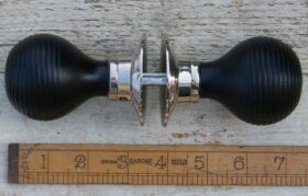 Door Knob Set Beehive Ebonised / Chrome 50mm Diameter - TBD