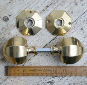 Octagonal Door Knob Large Cast Solid Brass 75mm
