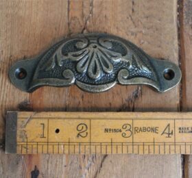 Cup Handle Fancy Slim Antique Brass 108mm - see A212