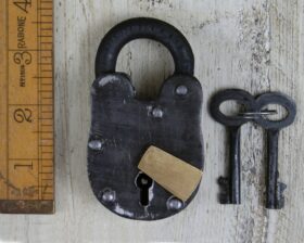 Padlock with 2 Keys Cast Antique Iron 90mm