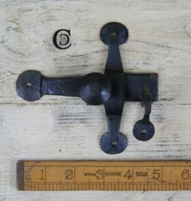 Cupboard Latch Penny End Hand Forged Black 125mm