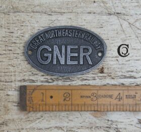 Plaque Oval GNER Cast Antique Iron 50mm x 85mm