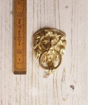 Door Knocker LION HEAD Small Solid Brass 75mm