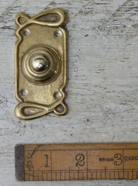 Door Bell Push Press ART NOUVEAU Solid Brass 80 x 35mm