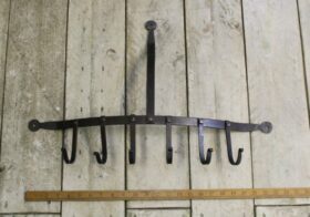 Pan Hook Hand Forged with 6 hooks Black Wax 580mm x 320mm