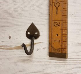 Hook Single Gothic End Hand Forged Black Beeswax 50mm