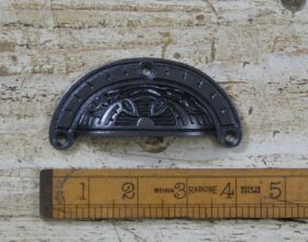 Cup Handle Round Inca Design Antique Iron 100mm