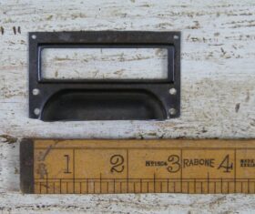 Cup Handle with Label Frame Pressed Antique Iron 75mm