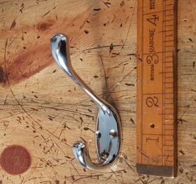 Hat & Coat Hook Double Chrome on Brass 90mm