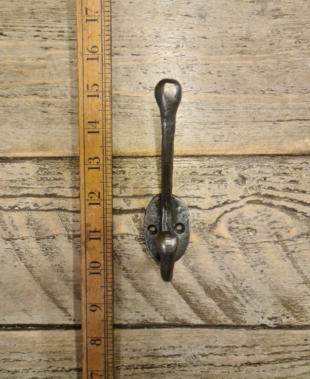 Hat & Coat Hook Victorian Round Stem 4 Hole Antique Iron 110mm see '01' - Image 2