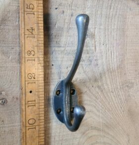 Hat & Coat Hook Victorian Round Stem 4 Hole Antique Iron 110mm see '01'