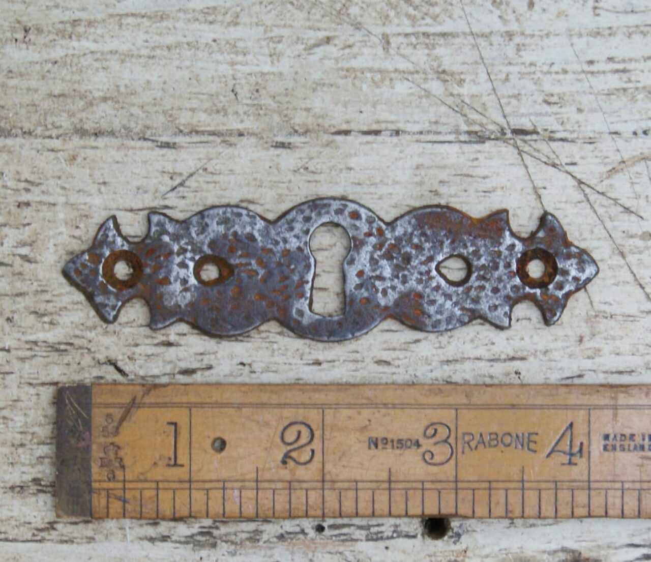 Escutcheon Plate Horizontal Dec. Cast Antique Iron 100mm