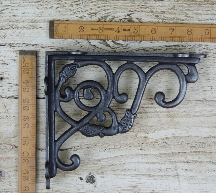 Shelf Hanging Bracket DUTCH Antique Iron 190mm x 220mm