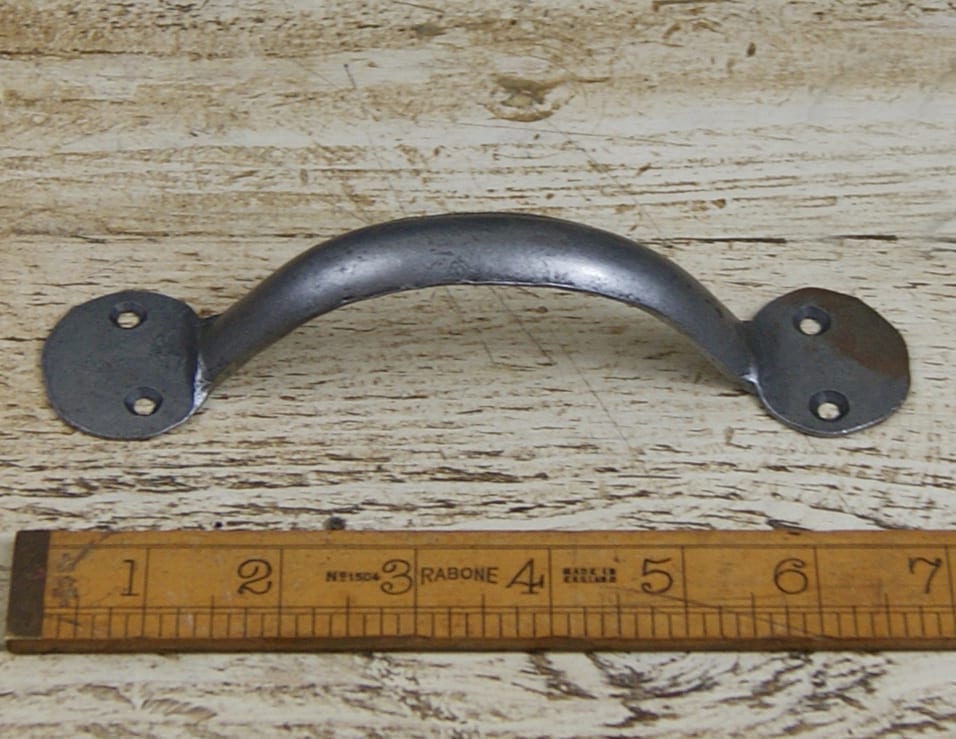 Pull Handle Round End Hand Forged 2 Hole Antique Iron 175mm - TBD