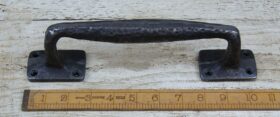 Pub Door Pull Handle Riven Non Handed Square Plate 3 Hole 265mm
