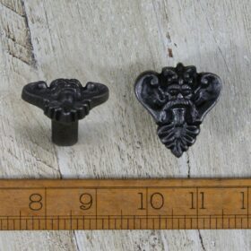 Knob Cupboard KINGS FACE Cast Antique Iron 42mm