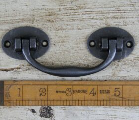 Chest Lifting Handle Cast Oval Mtng Plates Rivet Antique Iron 140mm