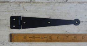 Strap Hinge Flat  Penny End 180mm Satin Epoxy Black (AF057A)