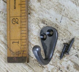 Robe Hook Single Cast Antique Iron 40mm (20mm wide)