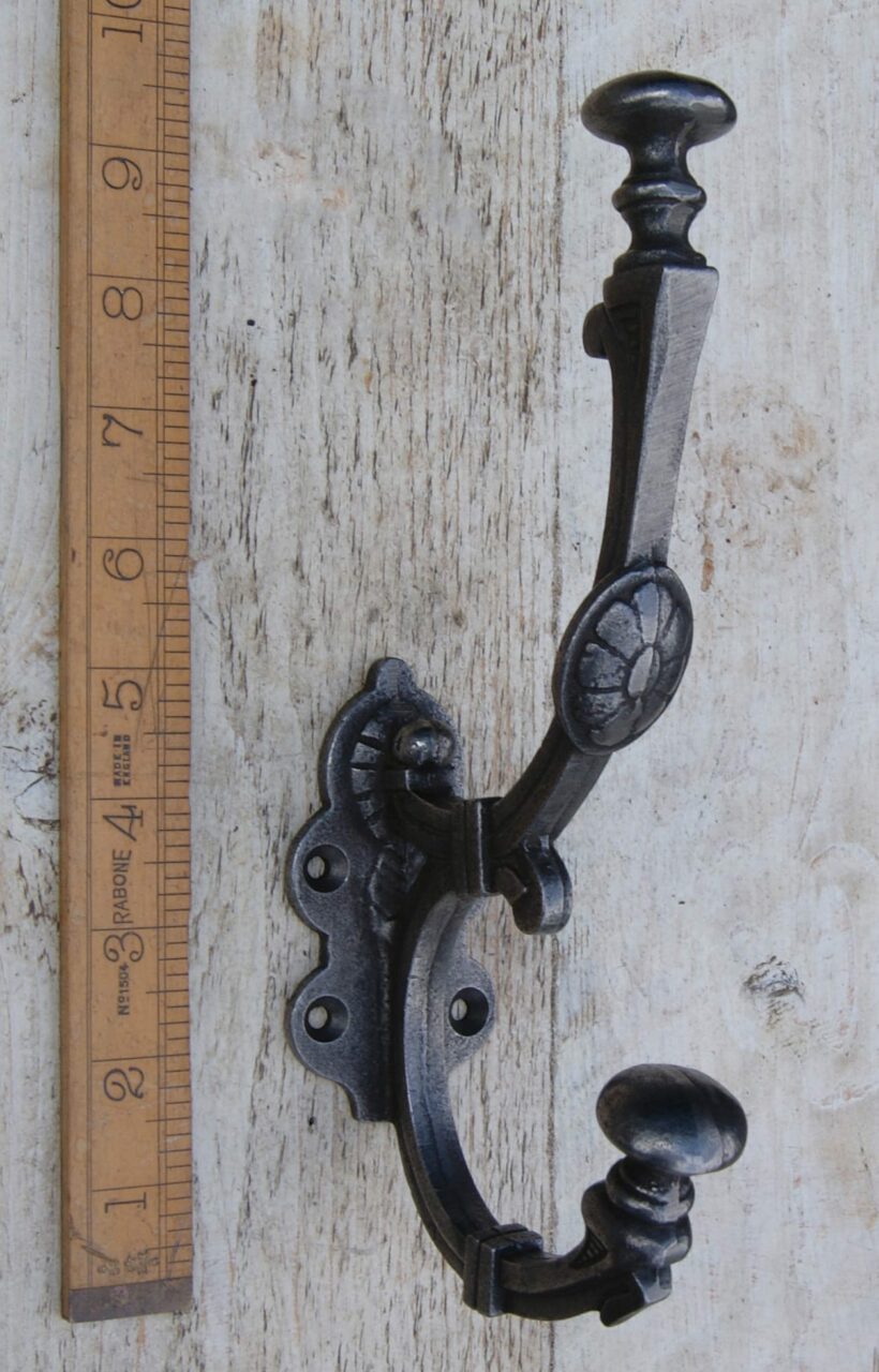 Hat & Coat Hook REGAL Cast Antique Iron 250mm