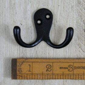 Robe Hook Double Satin Epoxy Black 50mm x 70mm