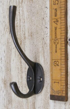 Hat & Coat Hook PLAIN SIMPLE Double Cast Antique Iron 120mm