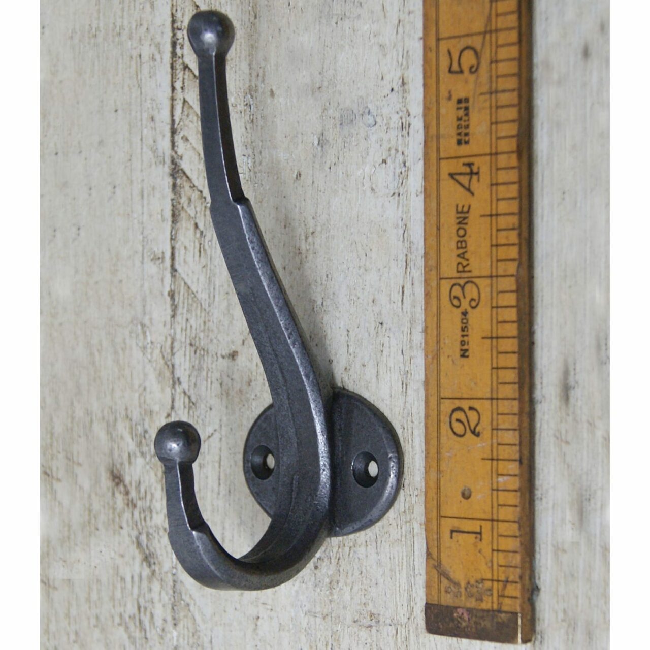Hat & Coat Hook Double IKEA Cast Antique Iron 100mm