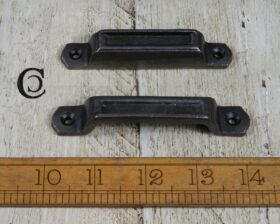 Rim Lock Keep Narrow Flat Indent Cast Antique Iron Pointed Ends 100mm