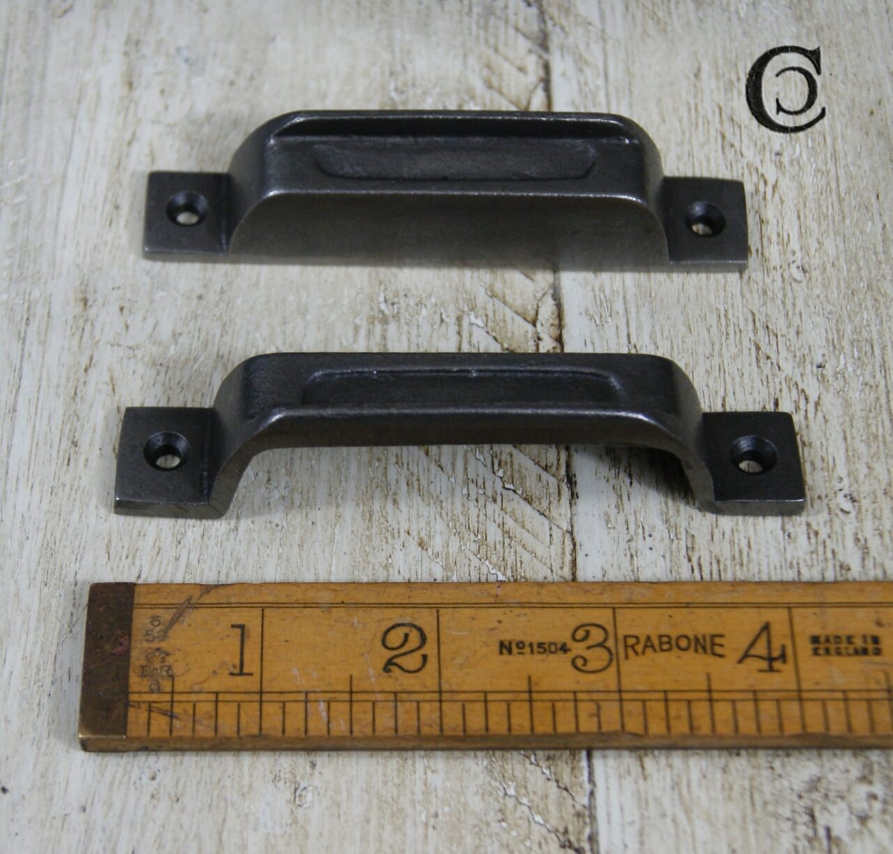 Rim Lock Keep Narrow Flat Indent Cast Antique Iron 105mm Square Ends