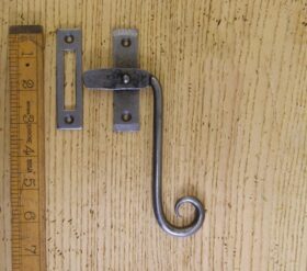Casement Fastener Curly Right Hand Hand Forged Antique Iron 113mm