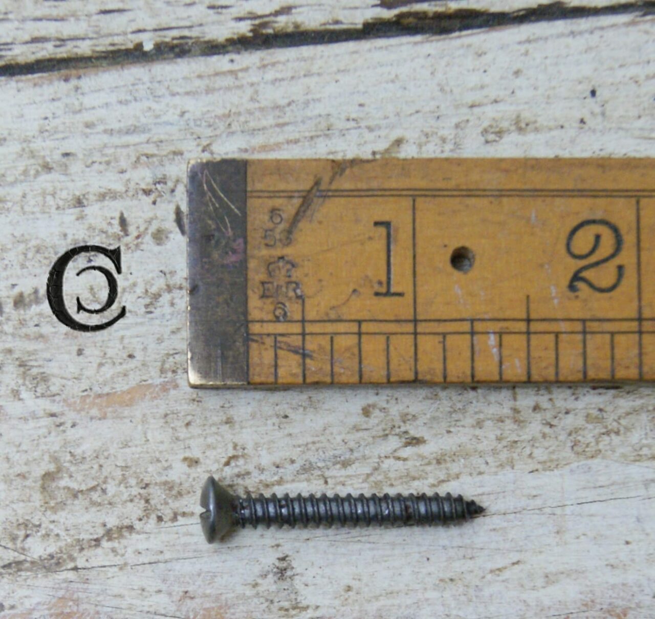 Wood Screw Slotted Raised Antique Iron Countersunk g x 4mm x 32mm