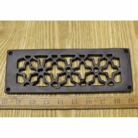Air Vent (Air Brick) Rebated Satin Epoxy Black 83mm x 232mm