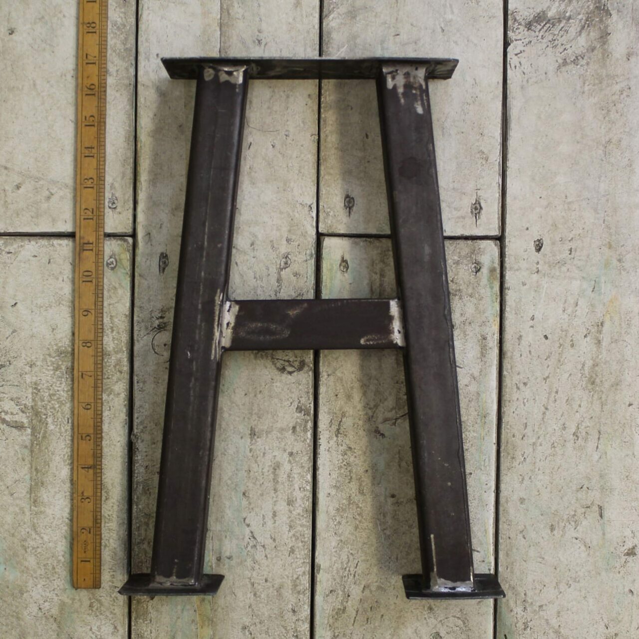 Bench End Frame Farmhouse A Frame 50x25 Box Section 400mm High - Top 75x230, Legs 180<290 Antique Iron