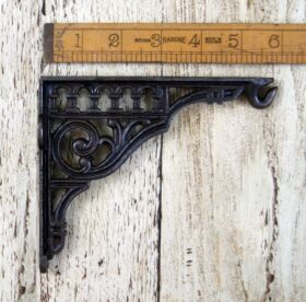 Shelf Bracket ROMAN with Hook Dec Cast Antique Iron 130mm x 150mm