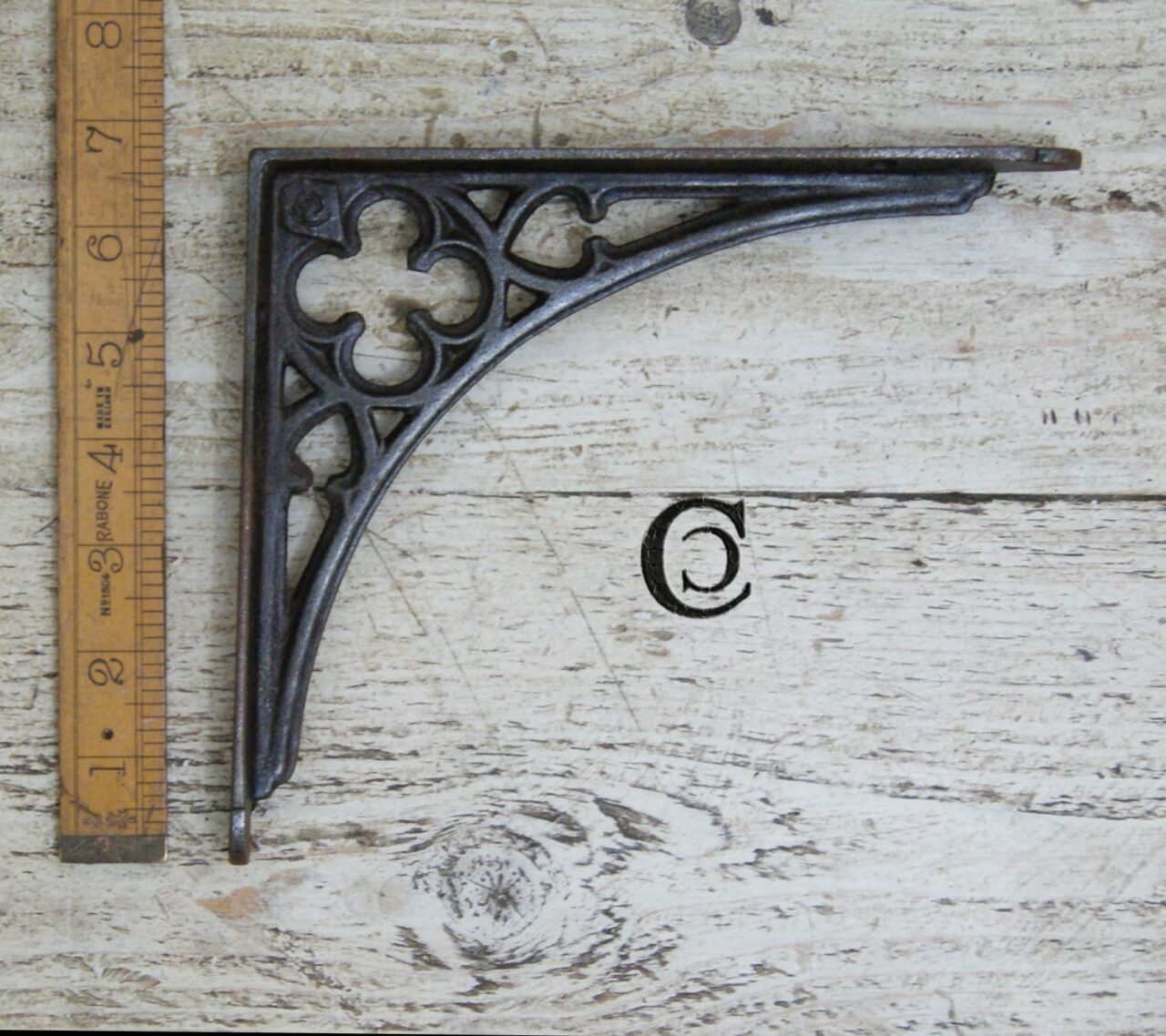Shelf Bracket GOTHIC Design Cast Antique Iron 177 x 195mm