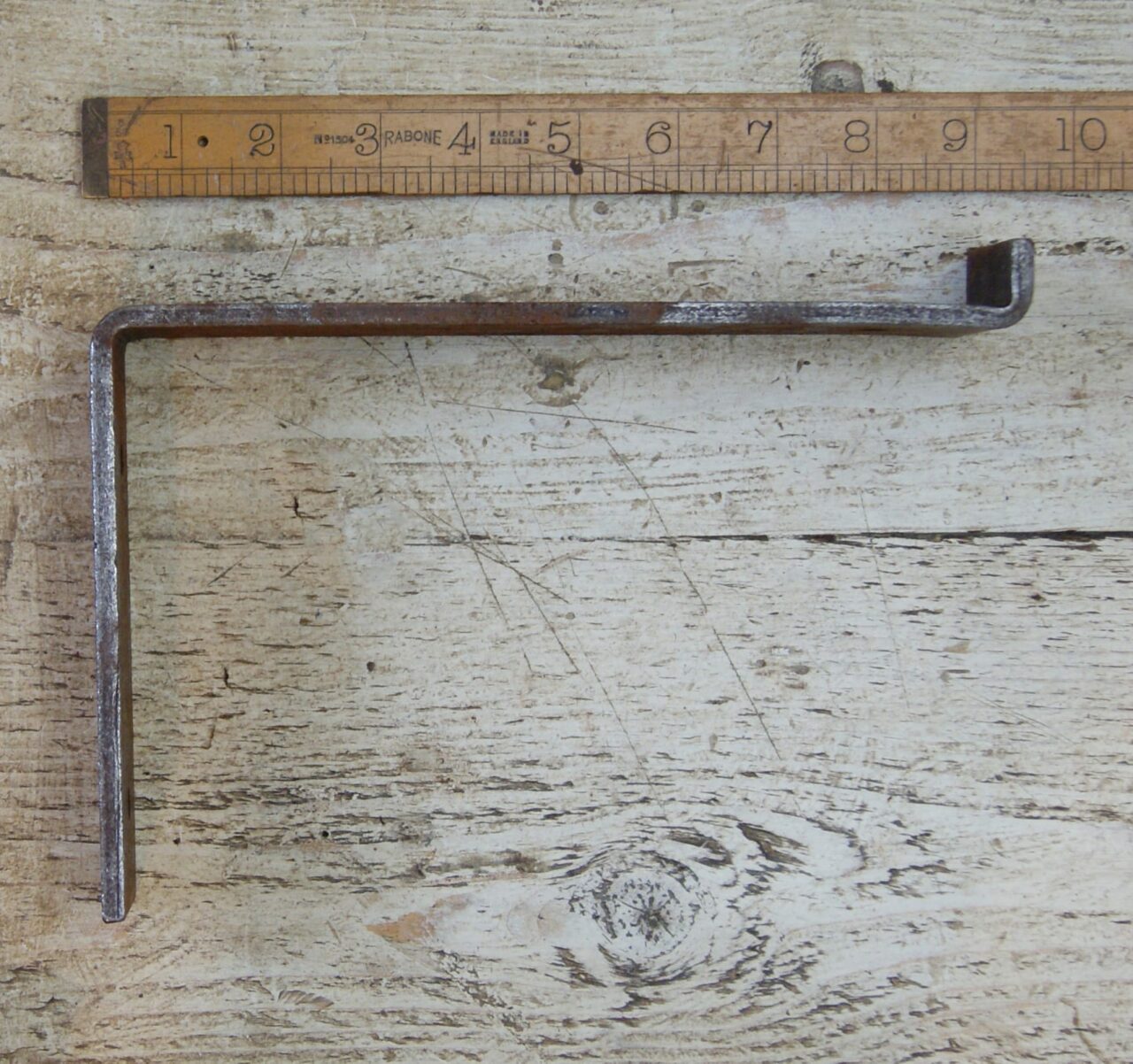 Shelf Bracket UTILITY Angled Lip Strong Antique Steel 150mm x 225mm