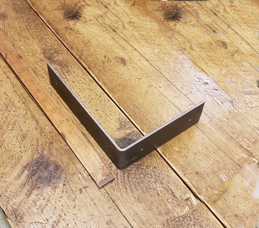 Shelf Bracket UTILITY Angled Strong NO lip Antique Iron 150mm x 200mm