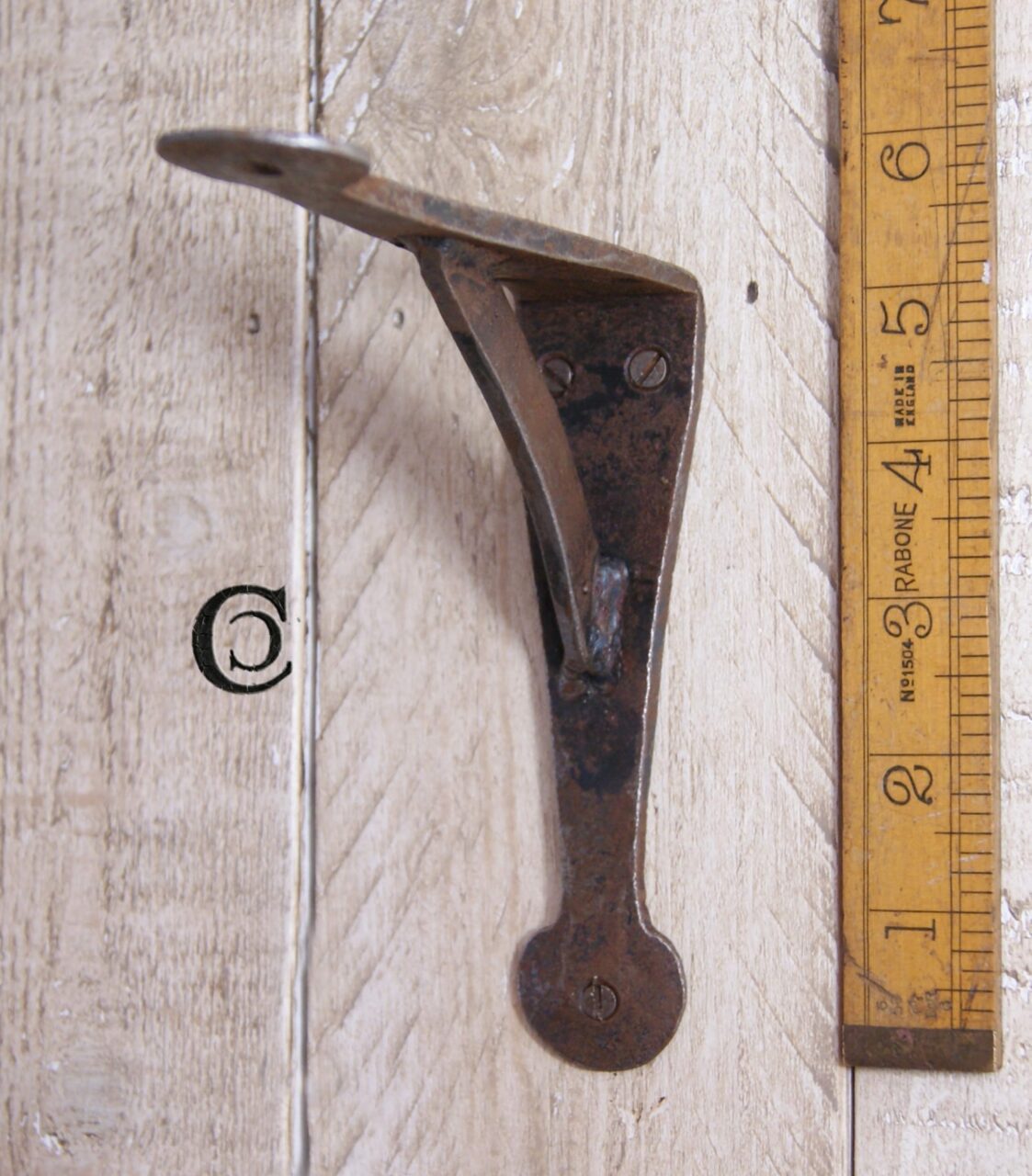 Shelf Bracket GALLOWS Hand Forged Penny End Antique Iron 125mm x 125mm