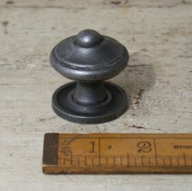 Knob & Base Plate Victorian Cast Antique Iron 40mm Diameter (AF003)