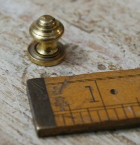 Knob & Base Plate VICTORIAN Cast Polished Brass 16mm Diameter