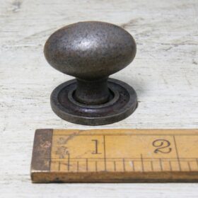 Knob Oval Knob & Back Plate Cast Antique Iron 38mm (If OOS use 30 code)