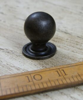 Knob Ball Knob & Stem & Plate Cast Antique Iron 32mm Diameter