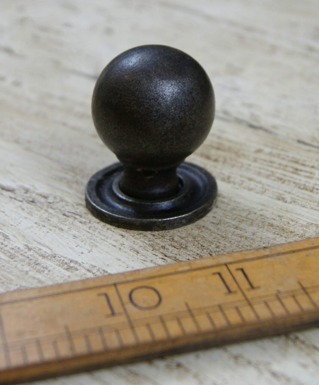 Knob Ball Knob & Stem & Plate Cast Antique Iron 32mm Diameter