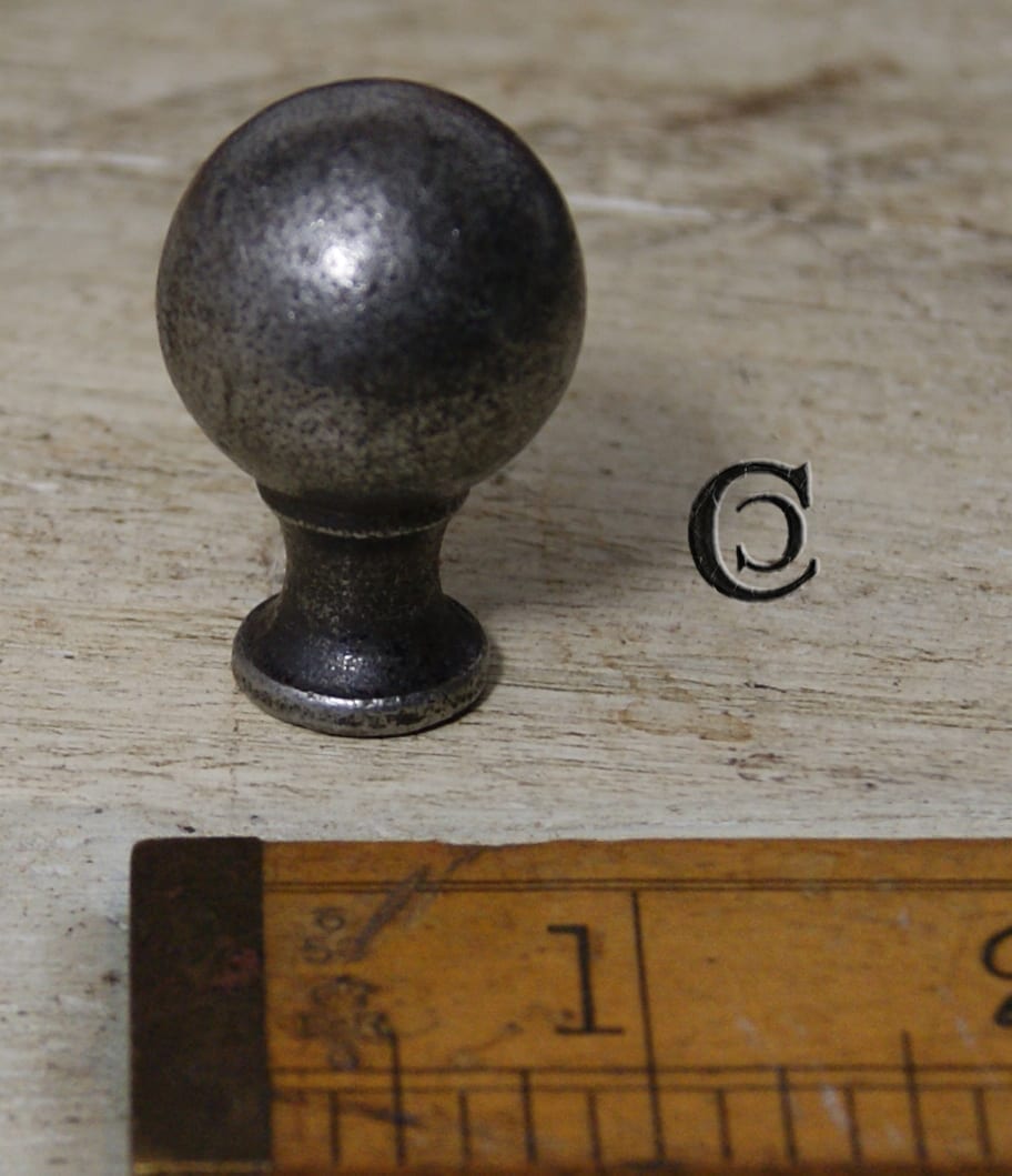 Ball Knob & Stem EASTBURN style Antique Iron 25mm