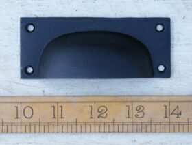 Cup Handle Square Design Cast Matt Black 45mm x 100mm