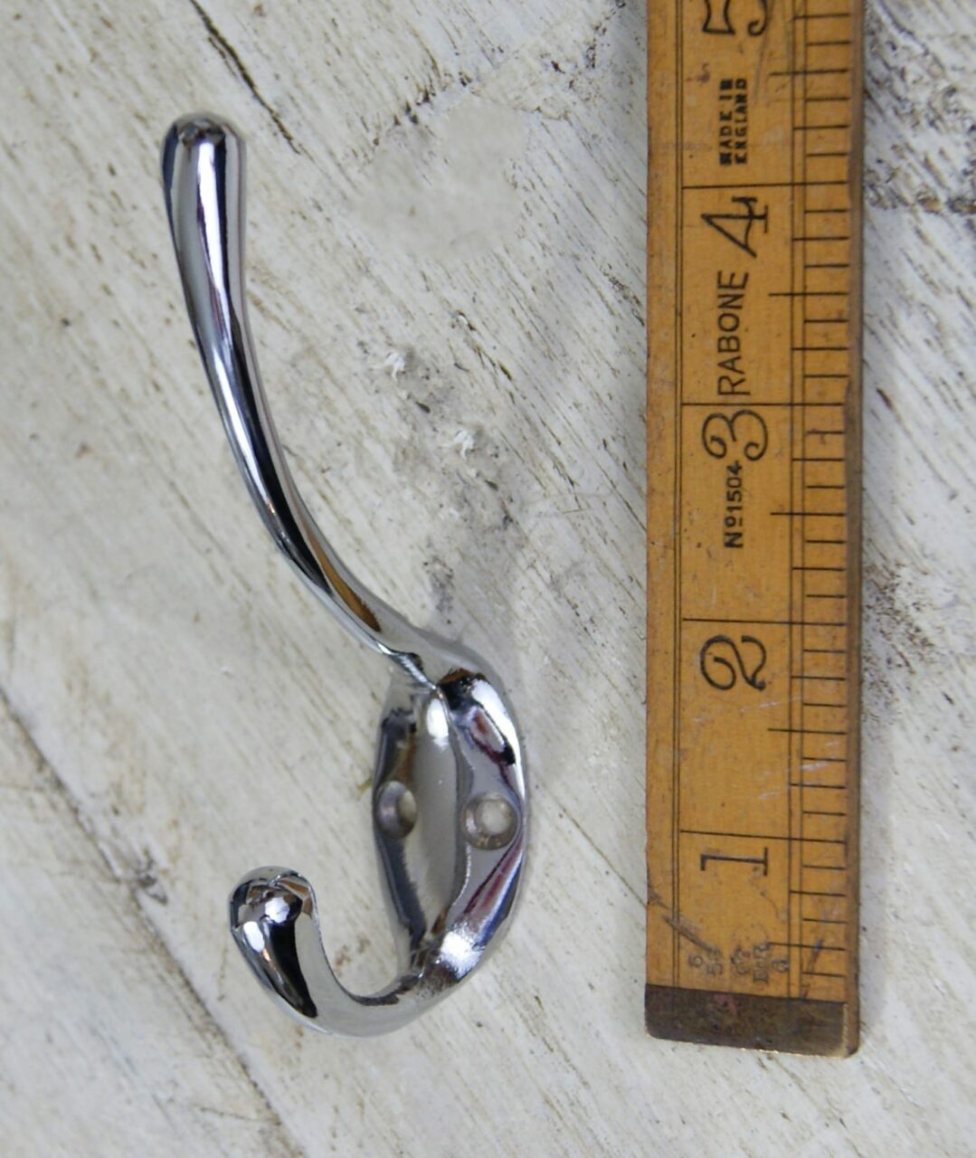 Hat & Coat Hook Double Chrome on Cast Iron 109mm