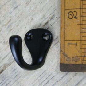Robe Hook Single Cast Satin Epoxy Black 35mm