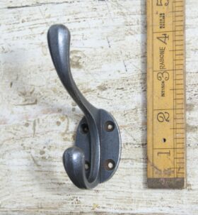 Hat & Coat Hook Victorian Antique Iron 4 Holes 100mm (Southwest)